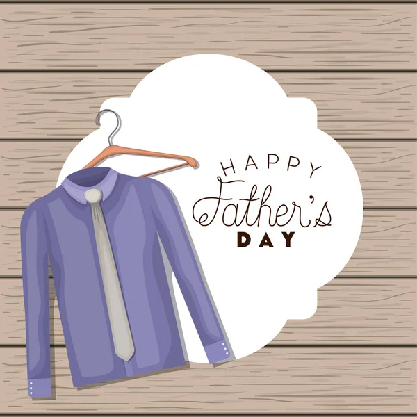エレガントなシャツとネクタイで幸せな父親の日カード — ストックベクタ