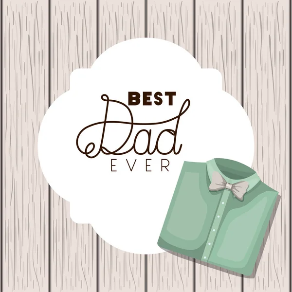 Gelukkig vaders dag kaart met elegante shirt — Stockvector