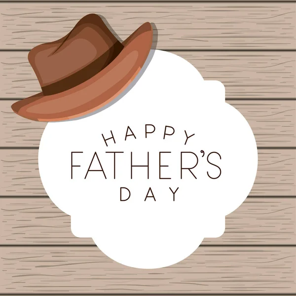 Blahopřání ke dni otců s elegantní klobouk — Stockový vektor
