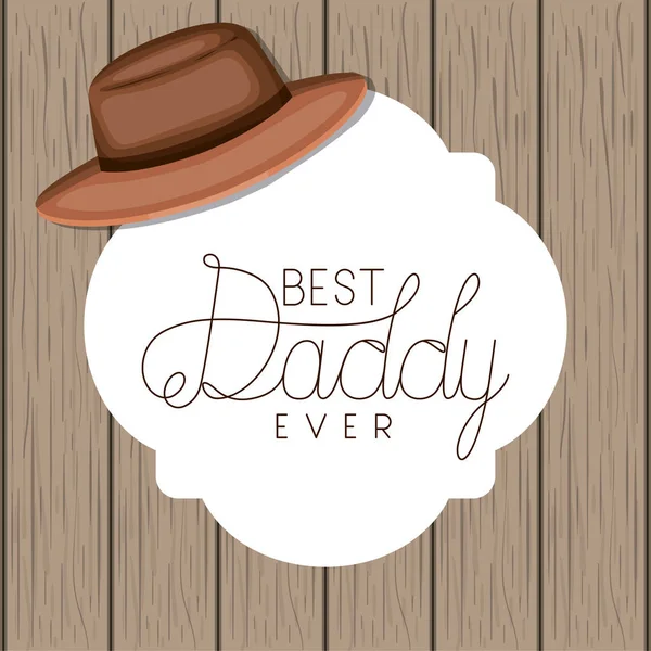 Fathers day card with elegant hat — Stock Vector