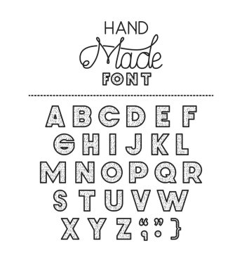 El yapımı yazı tipi alfabe