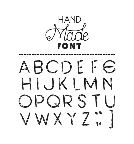 Hand made font alphabet — Stock Vector