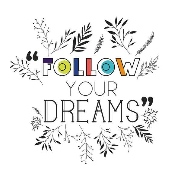 Dream message con fuente hecha a mano — Vector de stock