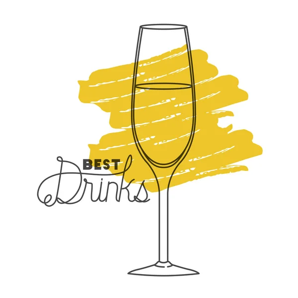Melhor bebida copo desenhado ícone —  Vetores de Stock