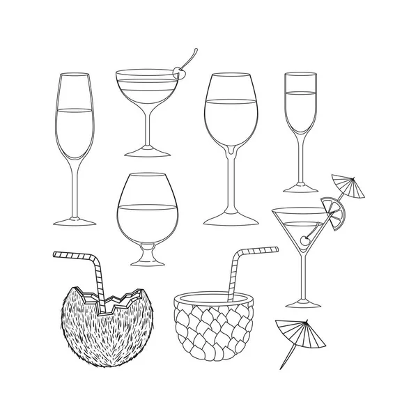 Meilleures boissons ensemble icônes — Image vectorielle