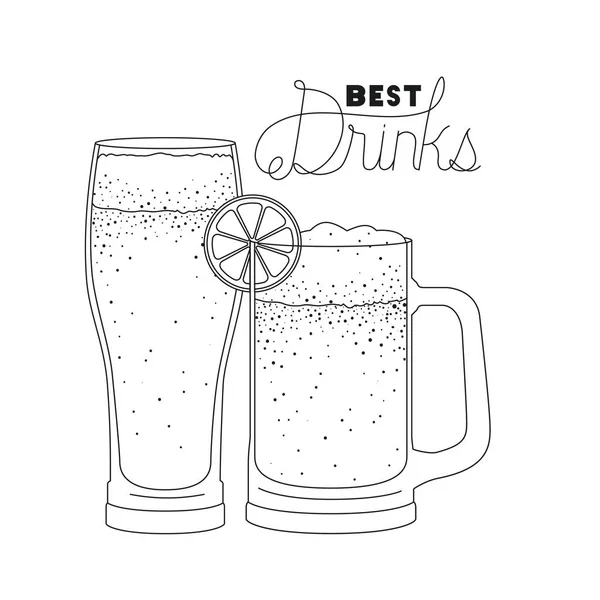 Meilleures boissons ensemble icônes — Image vectorielle