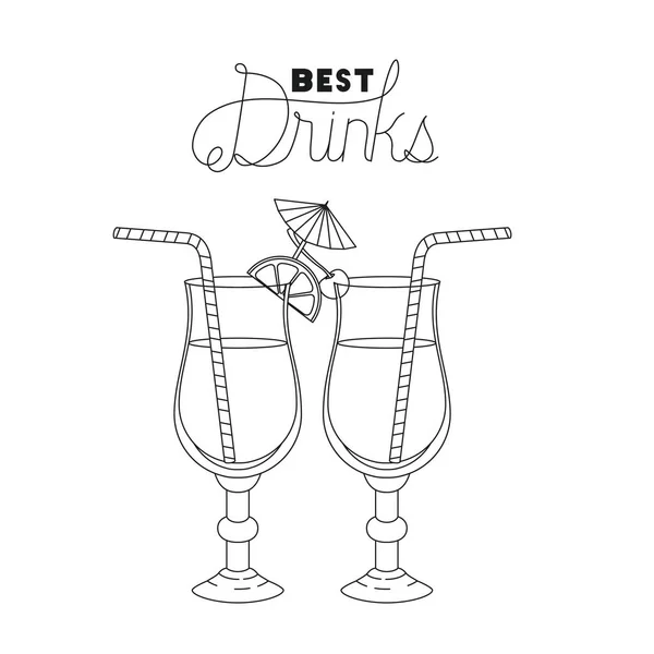 Best drinks set icons — Stock Vector