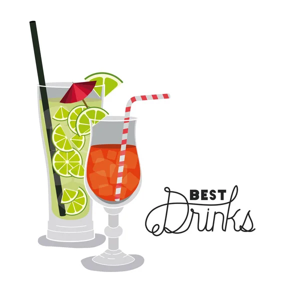 Beste drankjes tropische cocktail — Stockvector