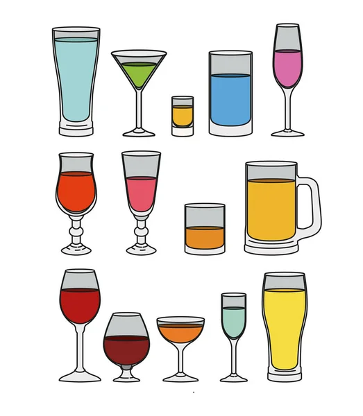 Mejores bebidas set iconos — Archivo Imágenes Vectoriales