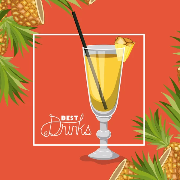 Best drink fresh cocktail — Stock Vector