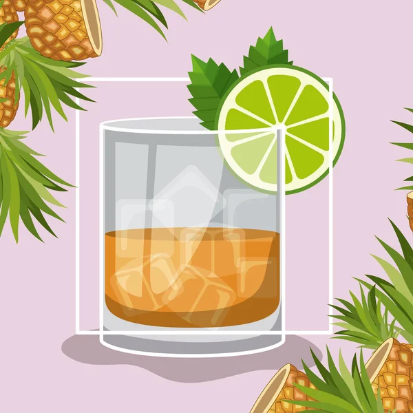 Best Drinks Tropical Cocktail Vector Illustration Design — Stock Vector