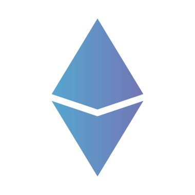 cryptocurrency etherum sembol izole simgesini