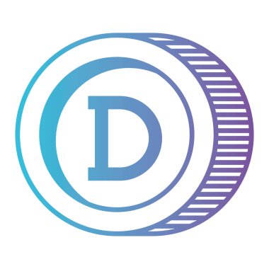 cryptocurrency dogecoin para izole simgesi