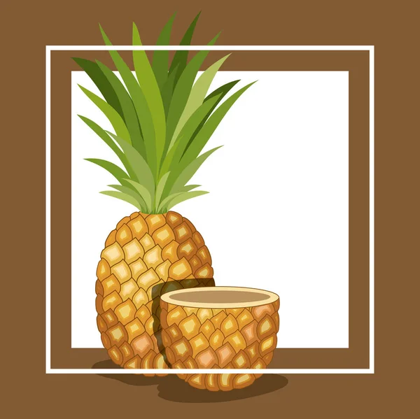 新鲜菠萝水果热带 — 图库矢量图片