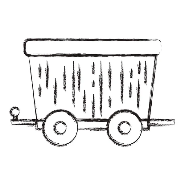 Mining wagon isolated icon — Stock Vector