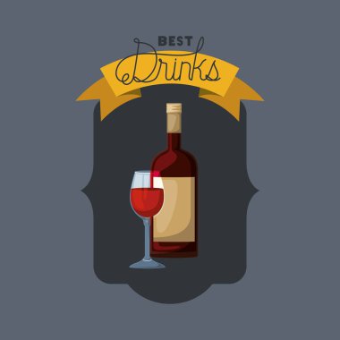 Kupası çerçeve ile en iyi İçecek şarap şişe