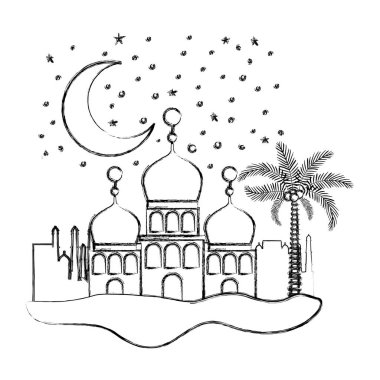 gece sahnede Arapça kaleler