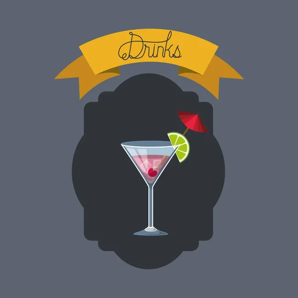 Cadre de cocktail frais et tropical — Image vectorielle