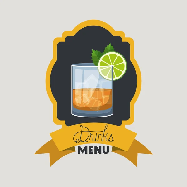 Cadre de cocktail frais et tropical — Image vectorielle
