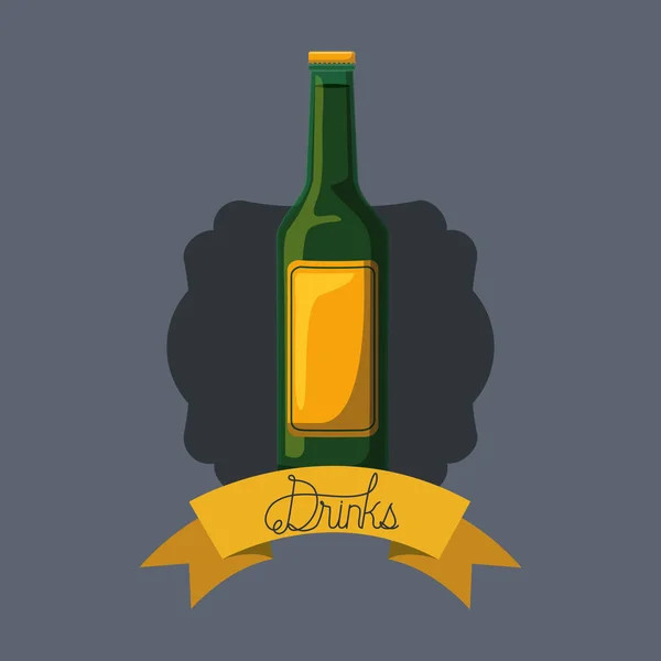 Mejor botella de bebida marco de licor — Vector de stock