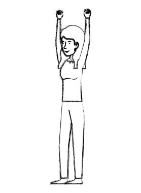 güzel ve genç kadın kadar eller ile kutluyor