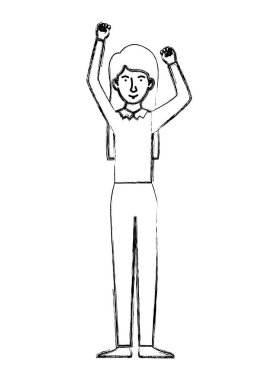 güzel ve genç kadın kadar eller ile kutluyor