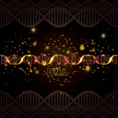 DNA molekülü üzerinde altın çizgi deseni