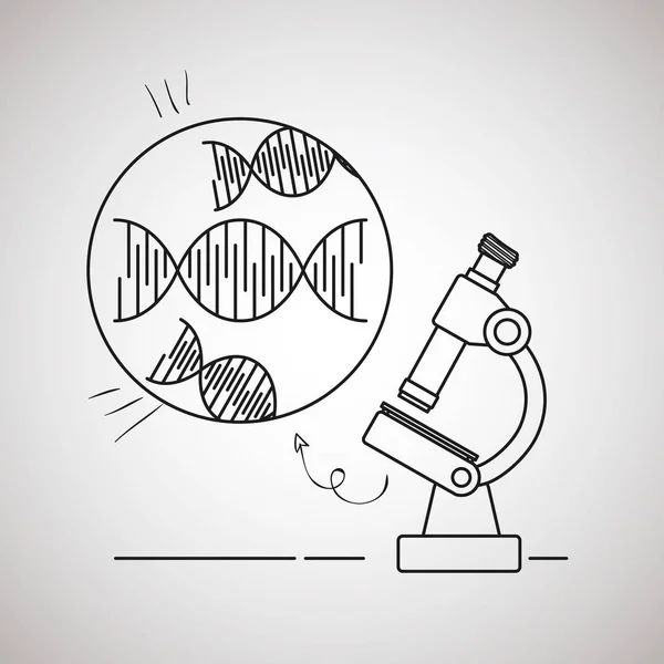 Molécula de ADN con microsocpe — Archivo Imágenes Vectoriales