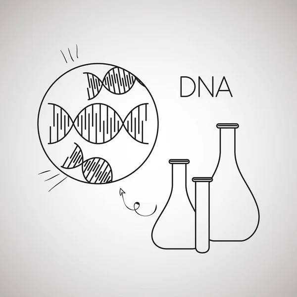 Dna molecule with tube tests — Stock Vector