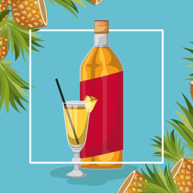 en iyi içki şişesiyle Kupası üzerinde çerçeve çiçek