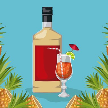 en iyi içki şişesiyle Kupası üzerinde çerçeve çiçek