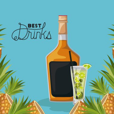 en iyi içki şişesiyle Kupası üzerinde çerçeve çiçek