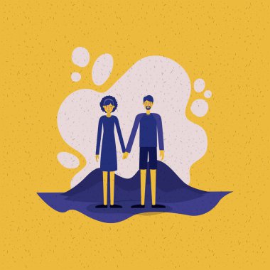 Dış sahne avatarlar karakter genç çift