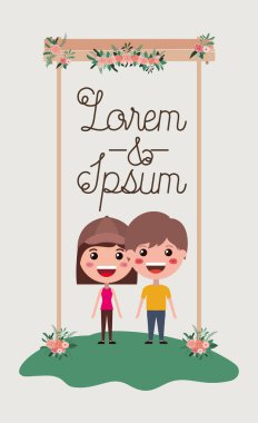 düğün davetiye kartı çift karakterli