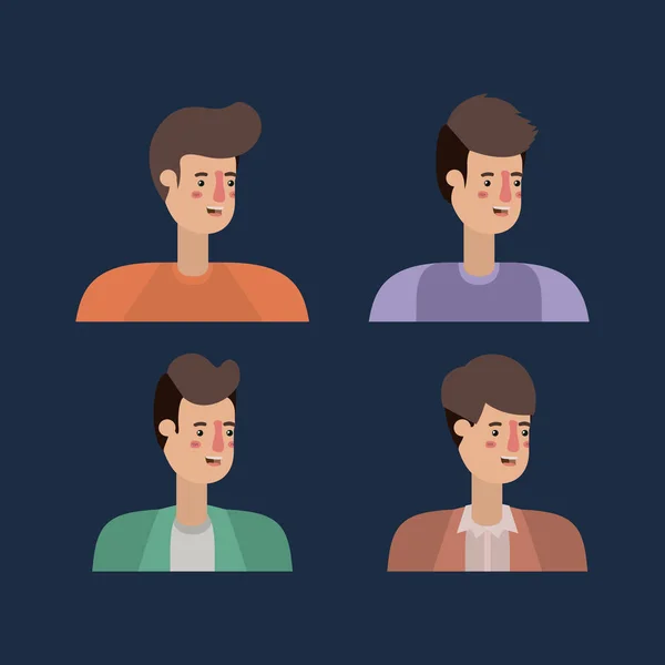 Group of men characters — Stock Vector
