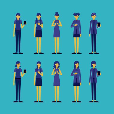smartphone kullanarak kadın grubu