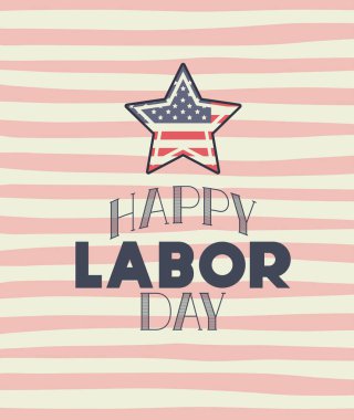 çerçeve ve yıldız mutlu İşçi Bayramı etiketle yapraklar