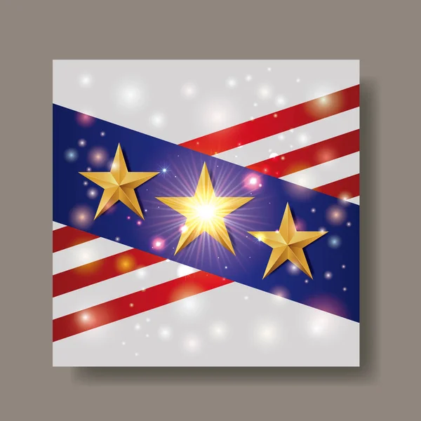 Estados Unidos América Emblema Con Estrellas Doradas — Archivo Imágenes Vectoriales