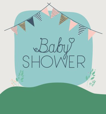 Bebek duş kartı ile şirin köpek