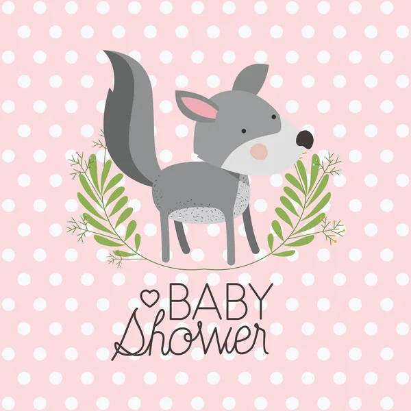 Tarjeta de ducha de bebé con perro lindo — Vector de stock