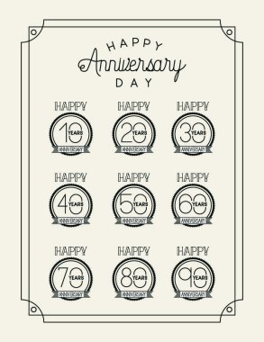 mutlu yıldönümü kartı on yıl ile