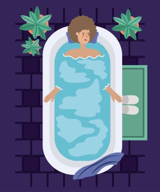 bir banyo küveti alarak kadın