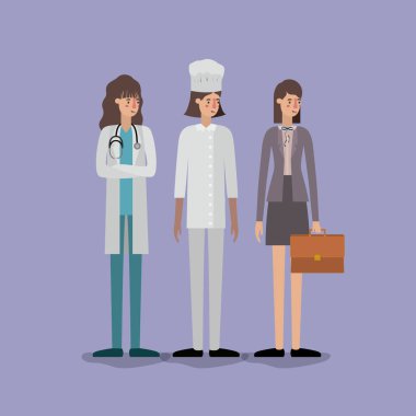 kadın işçilerin avatarlar karakter grubu