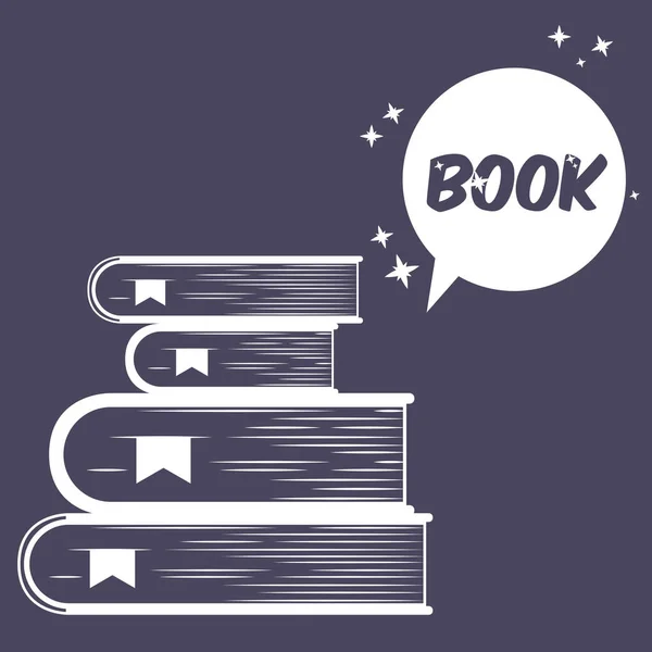 Sílhueta de livro para design de leitura — Vetor de Stock