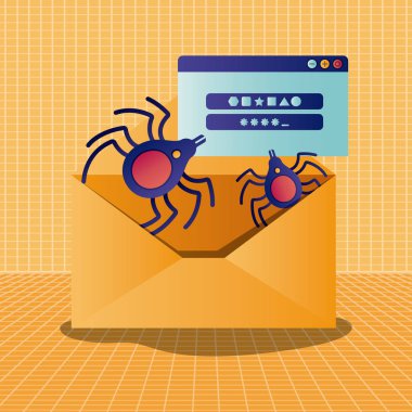 siber güvenlik zarf vektör çizim tasarım ile