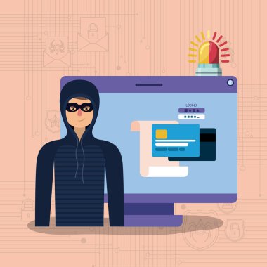 siber güvenlik bilgisayar ve hacker ile