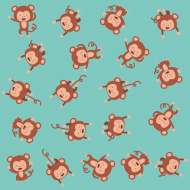 sevimli maymun desen arka plan