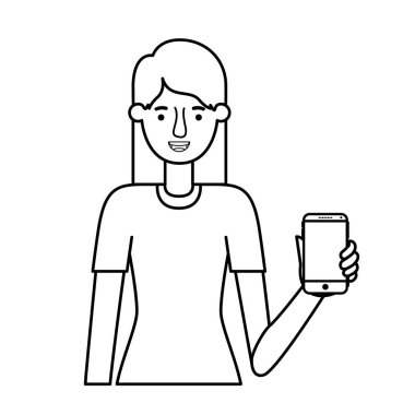 Akıllı telefonu olan genç bir kadın.