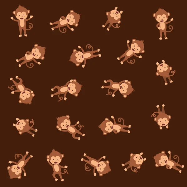 Niedlichen Affen Muster Hintergrund — Stockvektor