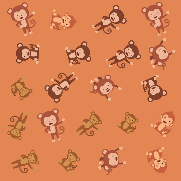 Cute monkeys pattern background — Stock Vector